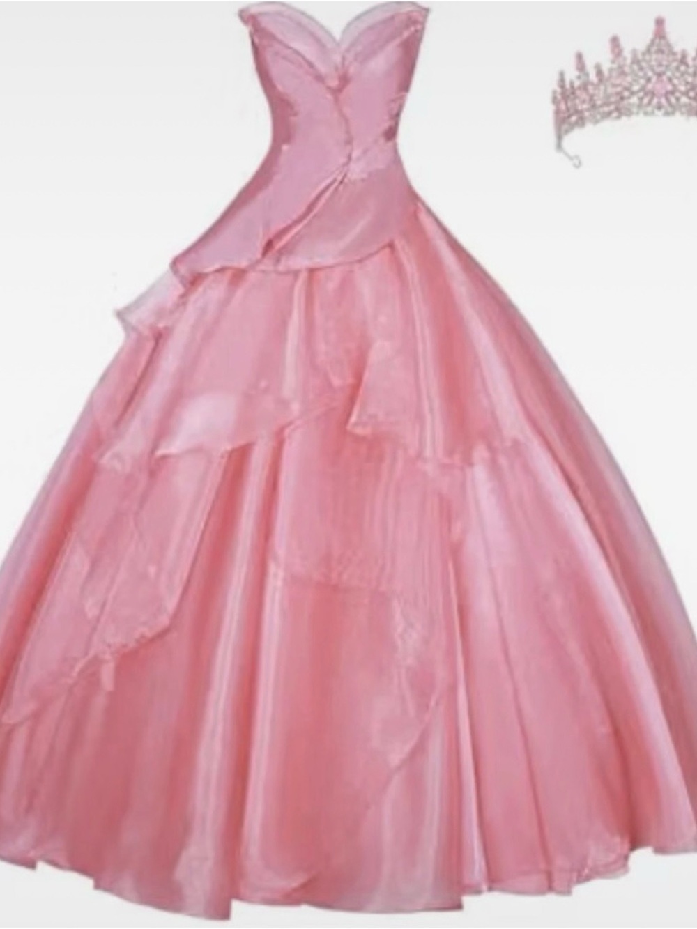 Glinda Costume Dress Party Pink Outfit Full Set For Women Medium